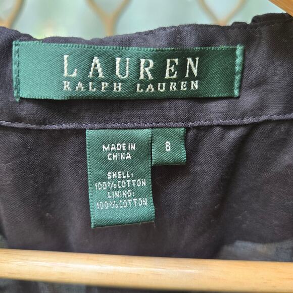 NWT Lauren Ralph Lauren Womens VTG Y2K Whimsigoth Sheer Black Ruffle Top 8 Boho - Picture 4 of 11